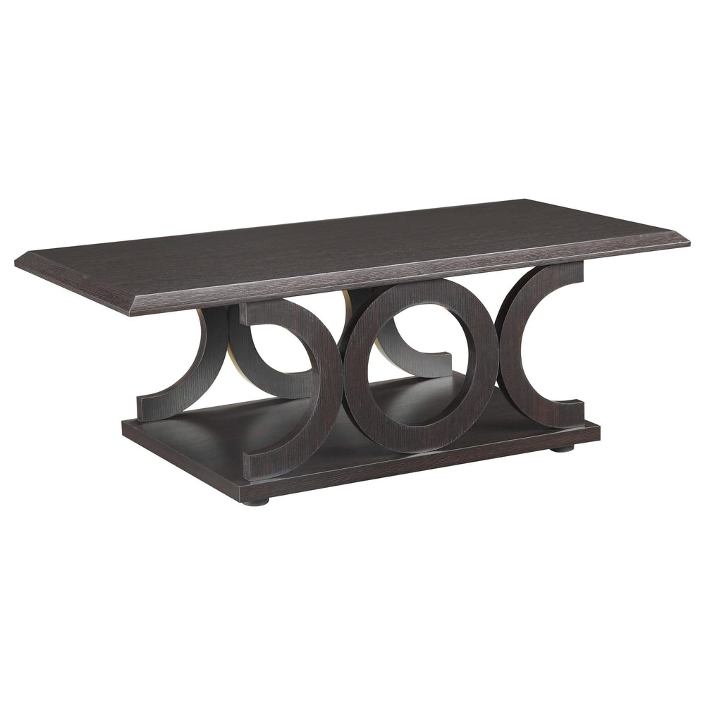Mesa de centro rectangular de madera de ingeniería Shelly Cappuccino