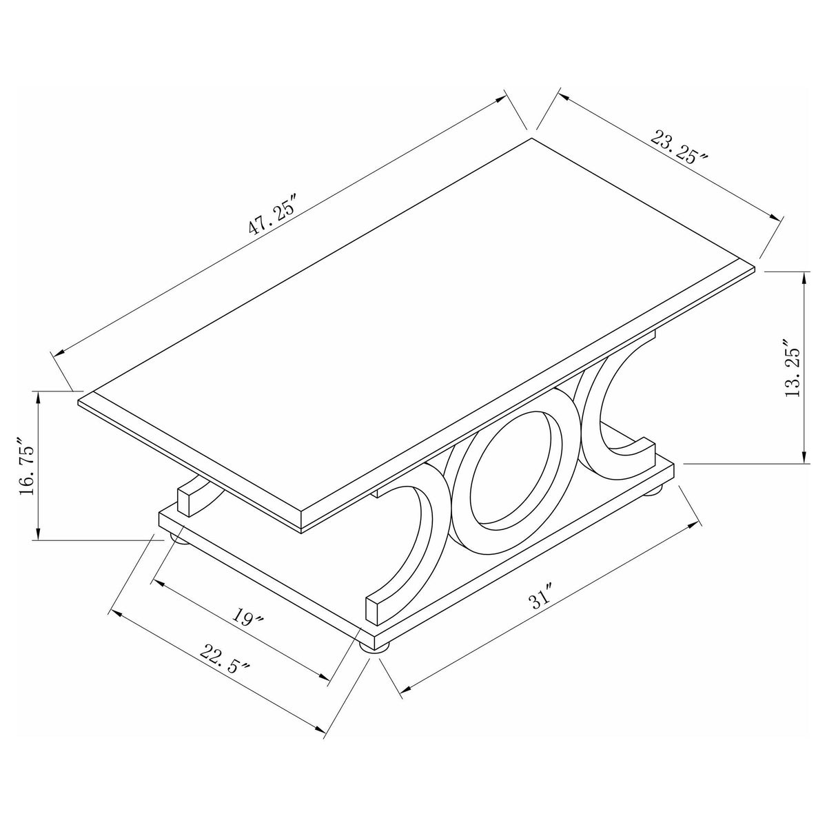 Mesa de centro rectangular de madera de ingeniería Shelly Cappuccino