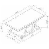 Mesa de centro rectangular de madera de ingeniería Shelly Cappuccino