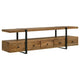 Mueble para TV de 70 pulgadas de madera de mango con 5 cajones y consola multimedia marrón