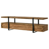 Mueble para TV de 70 pulgadas de madera de mango con 5 cajones y consola multimedia marrón