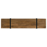 Mueble para TV de 70 pulgadas de madera de mango con 5 cajones y consola multimedia marrón