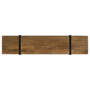 Mueble para TV de 70 pulgadas de madera de mango con 5 cajones y consola multimedia marrón
