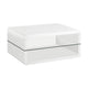 Mesa de centro rectangular Elana de 1 estante, blanca de alto brillo
