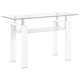 Mesa consola para sofá de entrada con tapa de cristal rectangular Dyer, color blanco