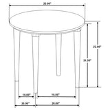Aldis Round Marble Top Side End Table White and Natural