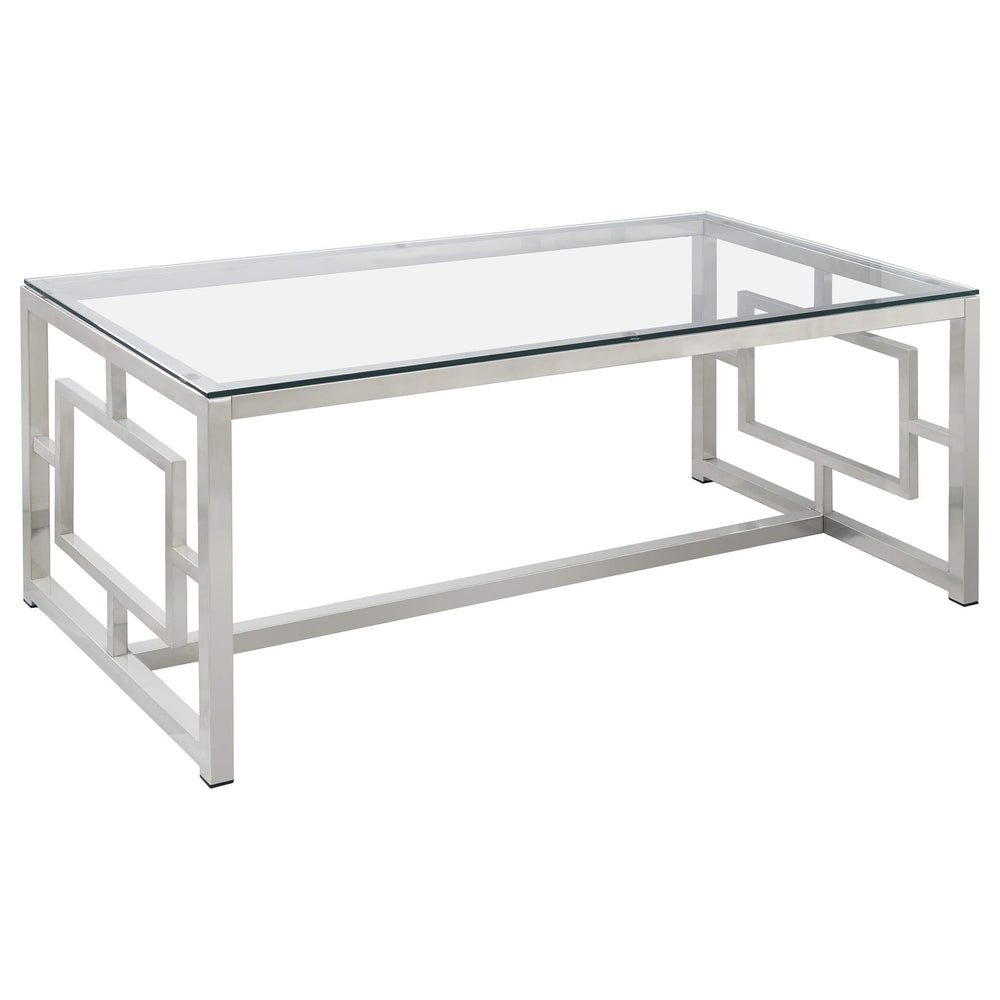 Merced 2-piece Rectangular Coffee and End Table Set Nickel