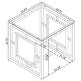 Juego de mesa de centro y auxiliar rectangular Merced de 3 piezas en níquel