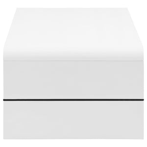 Airell Rectangular Coffee Table with Shelf White High Gloss