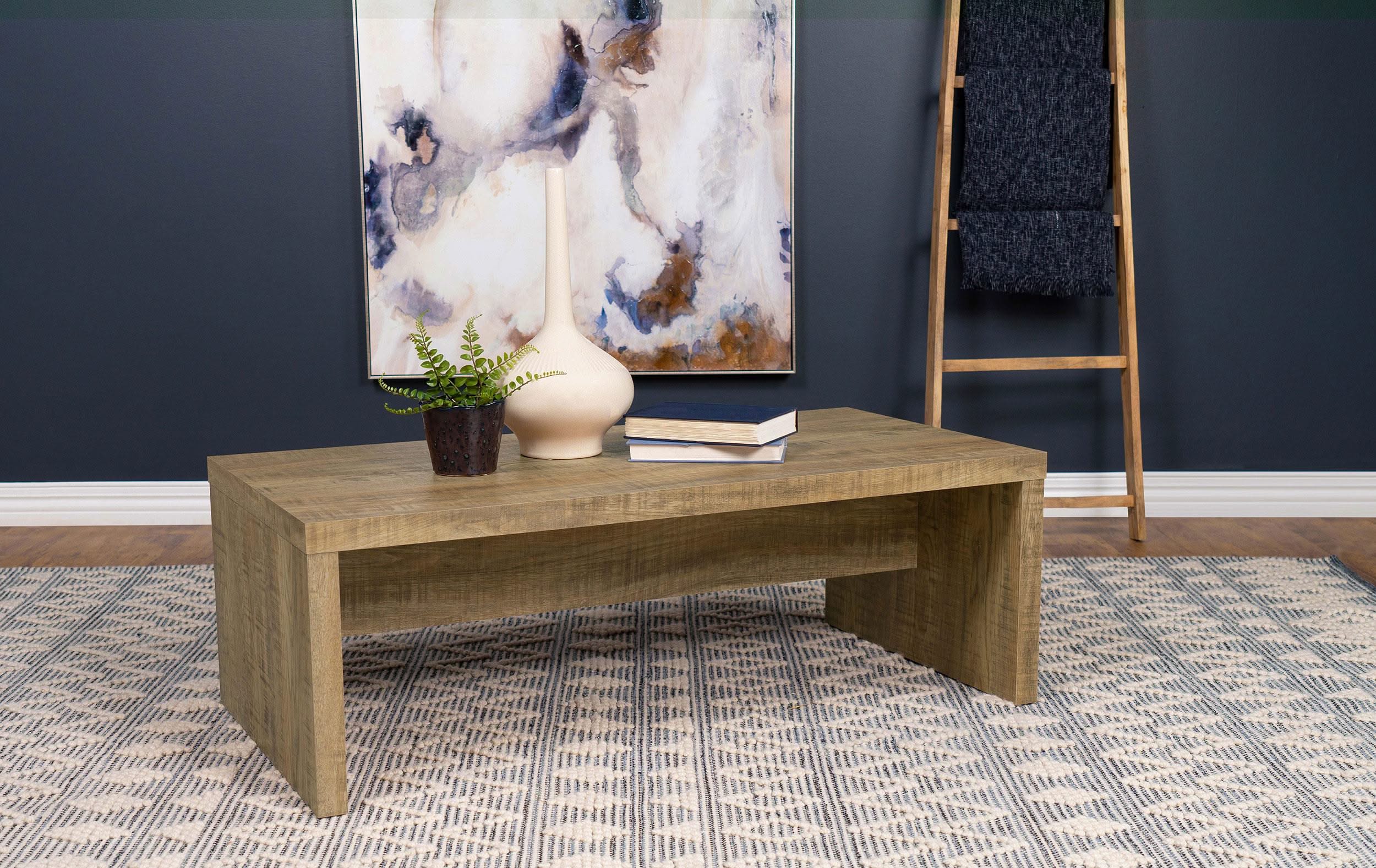 Mesa de centro rectangular Lynette de madera de ingeniería de mango
