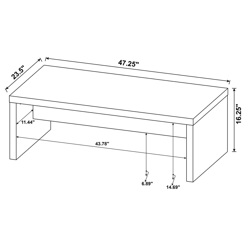 Mesa de centro rectangular Lynette de madera de ingeniería de mango