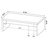 Mesa de centro rectangular Lynette de madera de ingeniería de mango