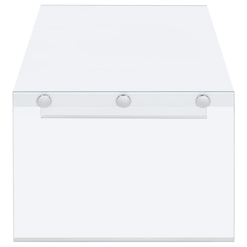 Juego de mesa de centro y auxiliar de 2 piezas Opal blanco de alto brillo