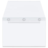 Juego de mesa de centro y auxiliar de 2 piezas Opal blanco de alto brillo