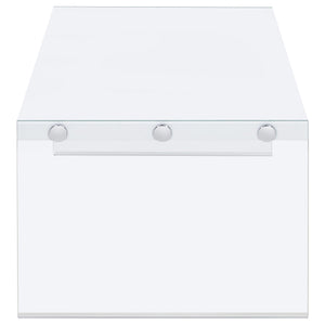 Juego de mesa de centro y auxiliar de 2 piezas Opal blanco de alto brillo