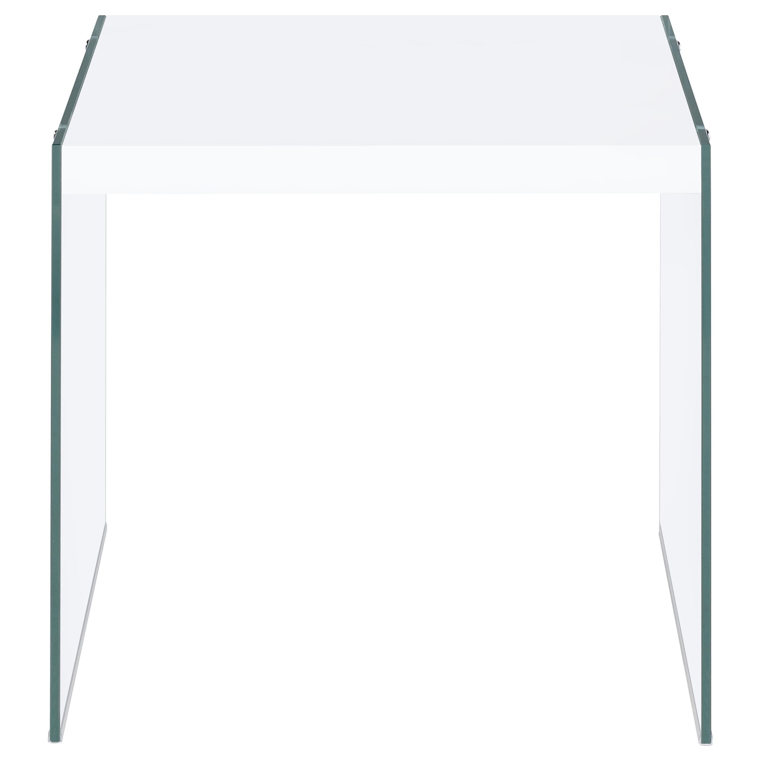 Opal 3-piece Coffee and End Table Set White High Gloss