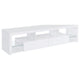 Mueble para TV Jude de 71 pulgadas, madera de ingeniería, con 2 cajones, blanco brillante
