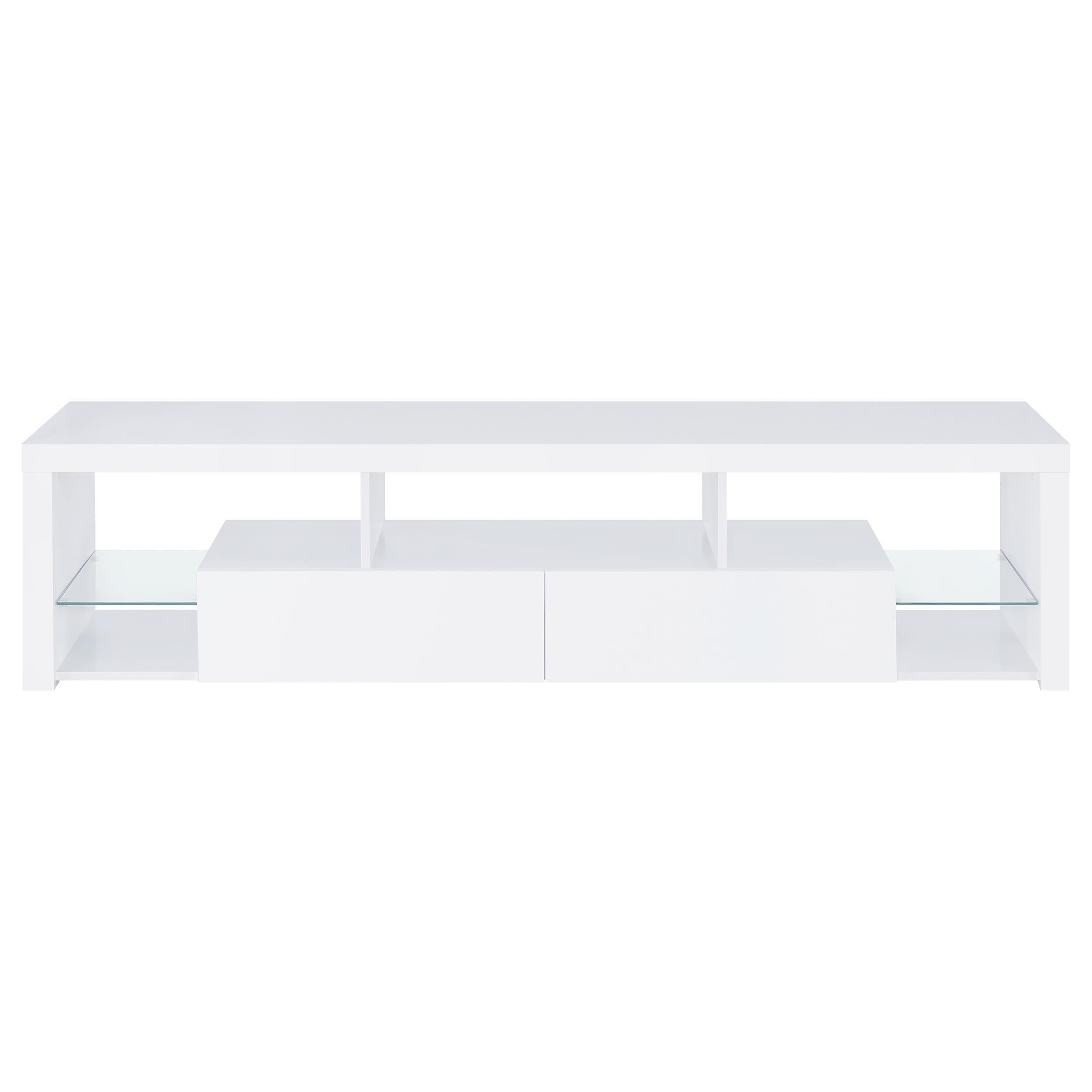 Jude 2-drawer Engineered Wood 71-inch TV Stand High Gloss White