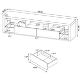 Mueble para TV Jude de 71 pulgadas, madera de ingeniería, con 2 cajones, blanco brillante