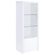 Torre multimedia Jude de 3 estantes de madera de ingeniería, blanco brillante