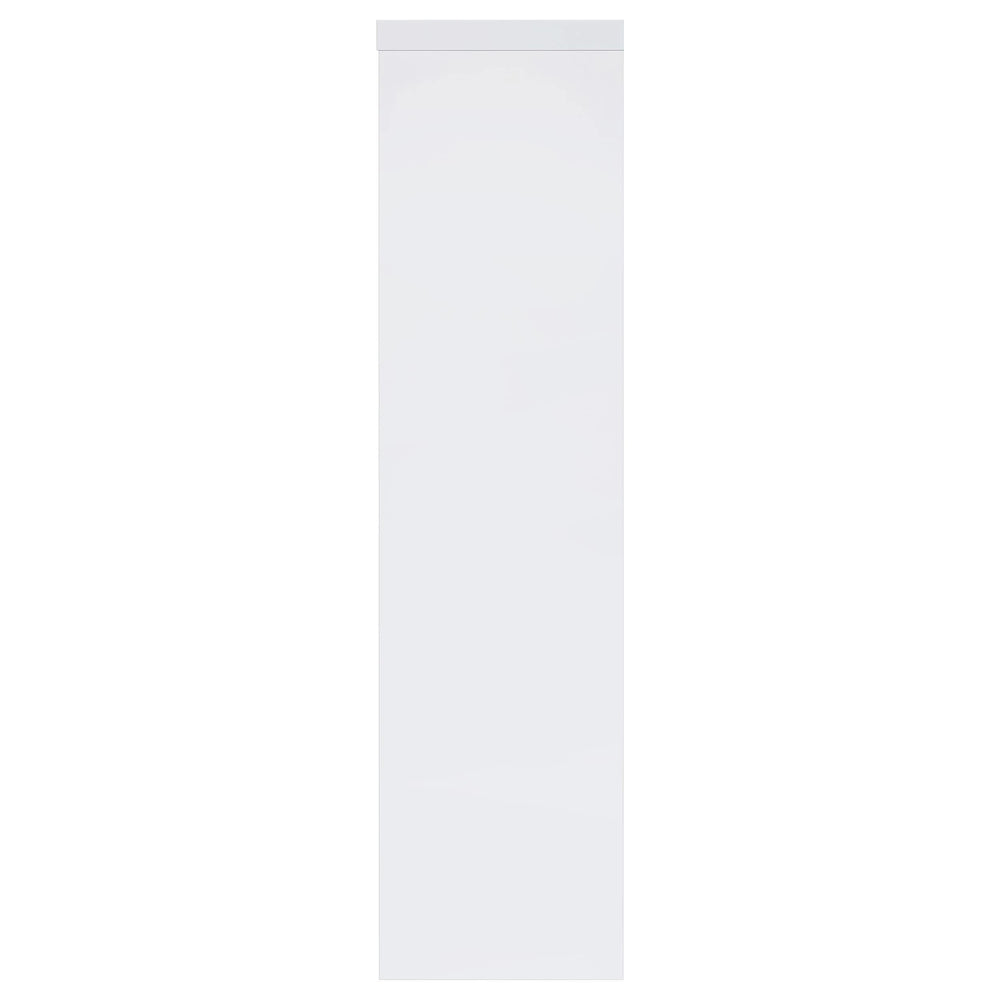 Torre multimedia Jude de 3 estantes de madera de ingeniería, blanco brillante