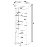 Torre multimedia Jude de 3 estantes de madera de ingeniería, blanco brillante