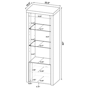 Torre multimedia Jude de 3 estantes de madera de ingeniería, blanco brillante