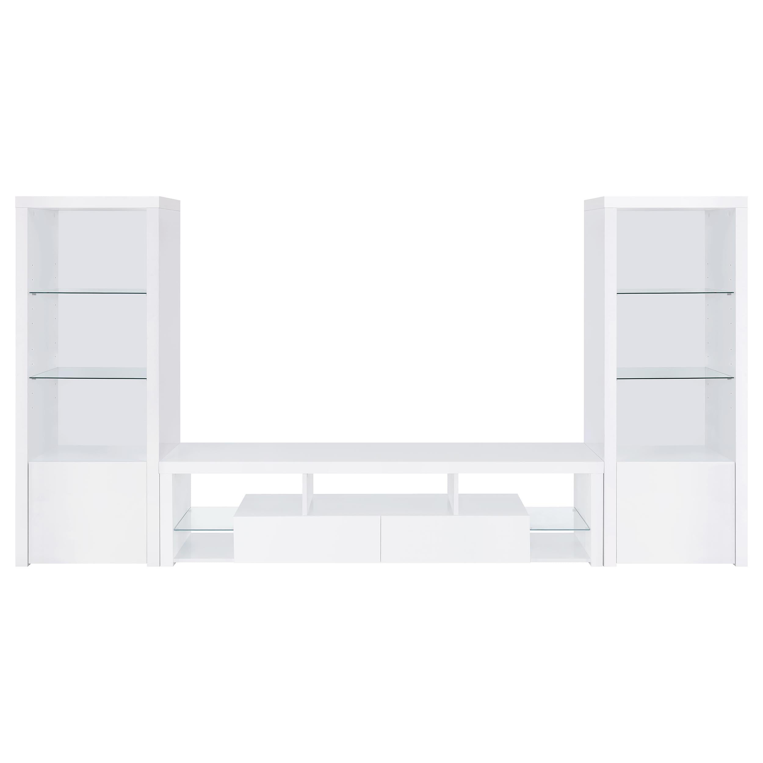 Jude 3-shelf Engineered Wood Media Tower High Gloss White