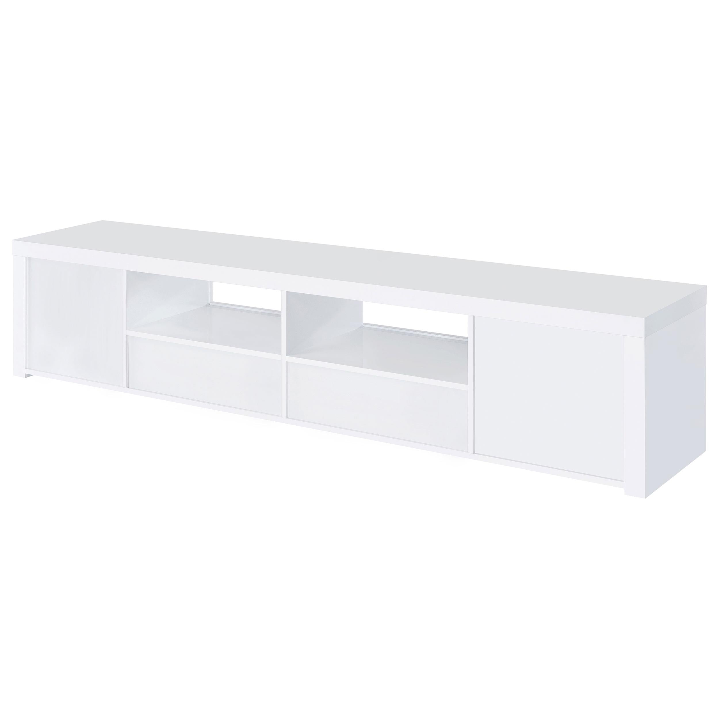 Jude 2-door Engineered Wood 79-inch TV Stand High Gloss White