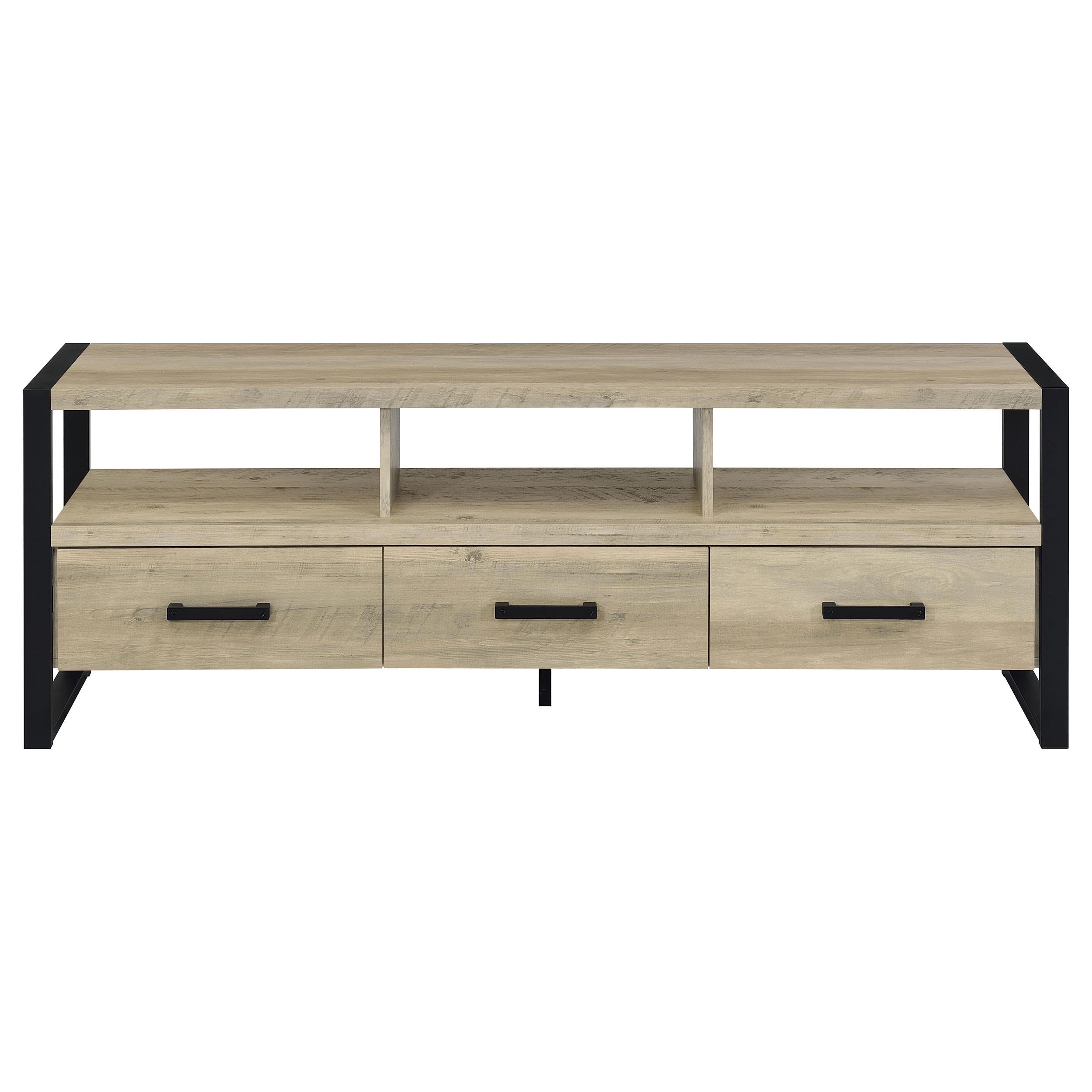 James 3-drawer Engineered Wood 60-inch TV Stand Distressed Pine