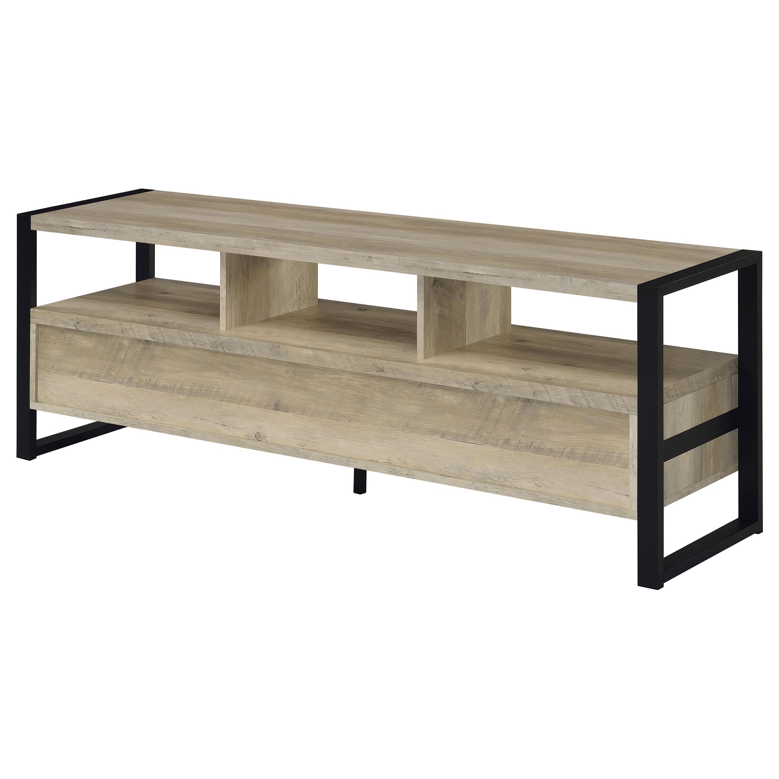 James 3-drawer Engineered Wood 60-inch TV Stand Distressed Pine