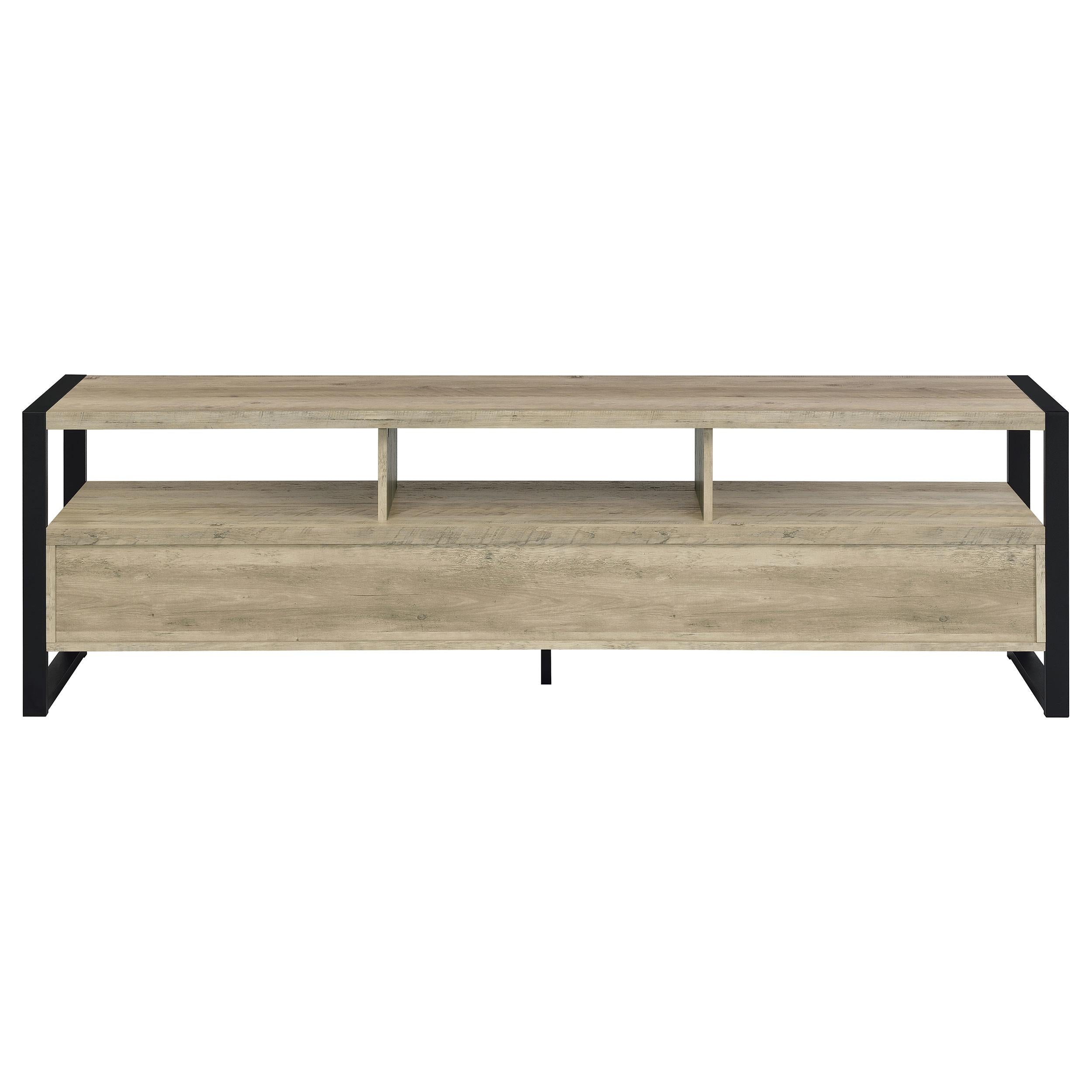 James 3-drawer Engineered Wood 71-inch TV Stand Distressed Pine