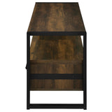 Mueble para TV James de 48 pulgadas, de madera de ingeniería con dos cajones, color pino oscuro