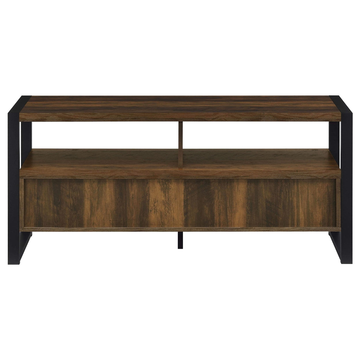 Mueble para TV James de 48 pulgadas, de madera de ingeniería con dos cajones, color pino oscuro