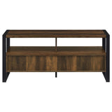 Mueble para TV James de 48 pulgadas, de madera de ingeniería con dos cajones, color pino oscuro