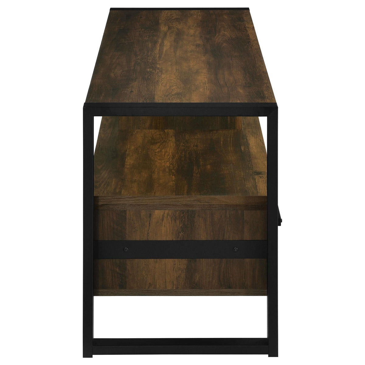 Mueble para TV James de 48 pulgadas, de madera de ingeniería con dos cajones, color pino oscuro
