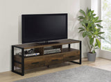 Mueble para TV James de 60 pulgadas, de madera de ingeniería con 3 cajones, color pino oscuro