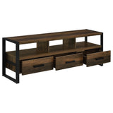 Mueble para TV James de 60 pulgadas, de madera de ingeniería con 3 cajones, color pino oscuro