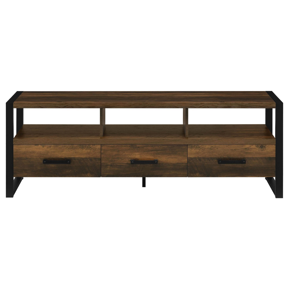 Mueble para TV James de 60 pulgadas, de madera de ingeniería con 3 cajones, color pino oscuro