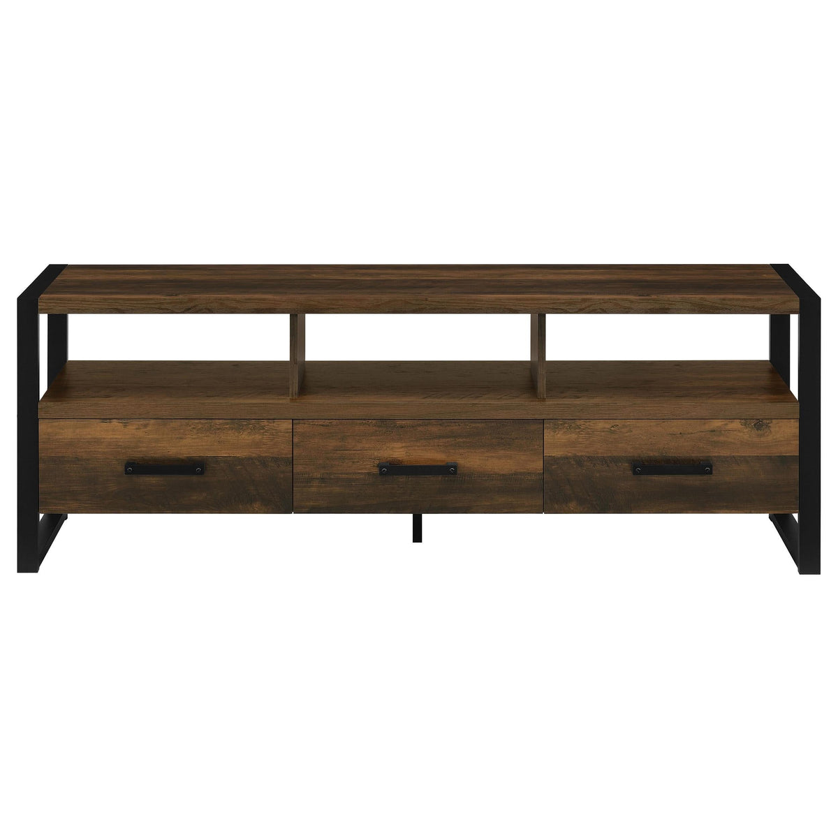 Mueble para TV James de 60 pulgadas, de madera de ingeniería con 3 cajones, color pino oscuro