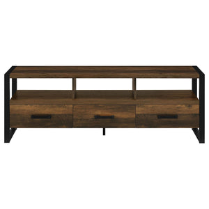 Mueble para TV James de 60 pulgadas, de madera de ingeniería con 3 cajones, color pino oscuro