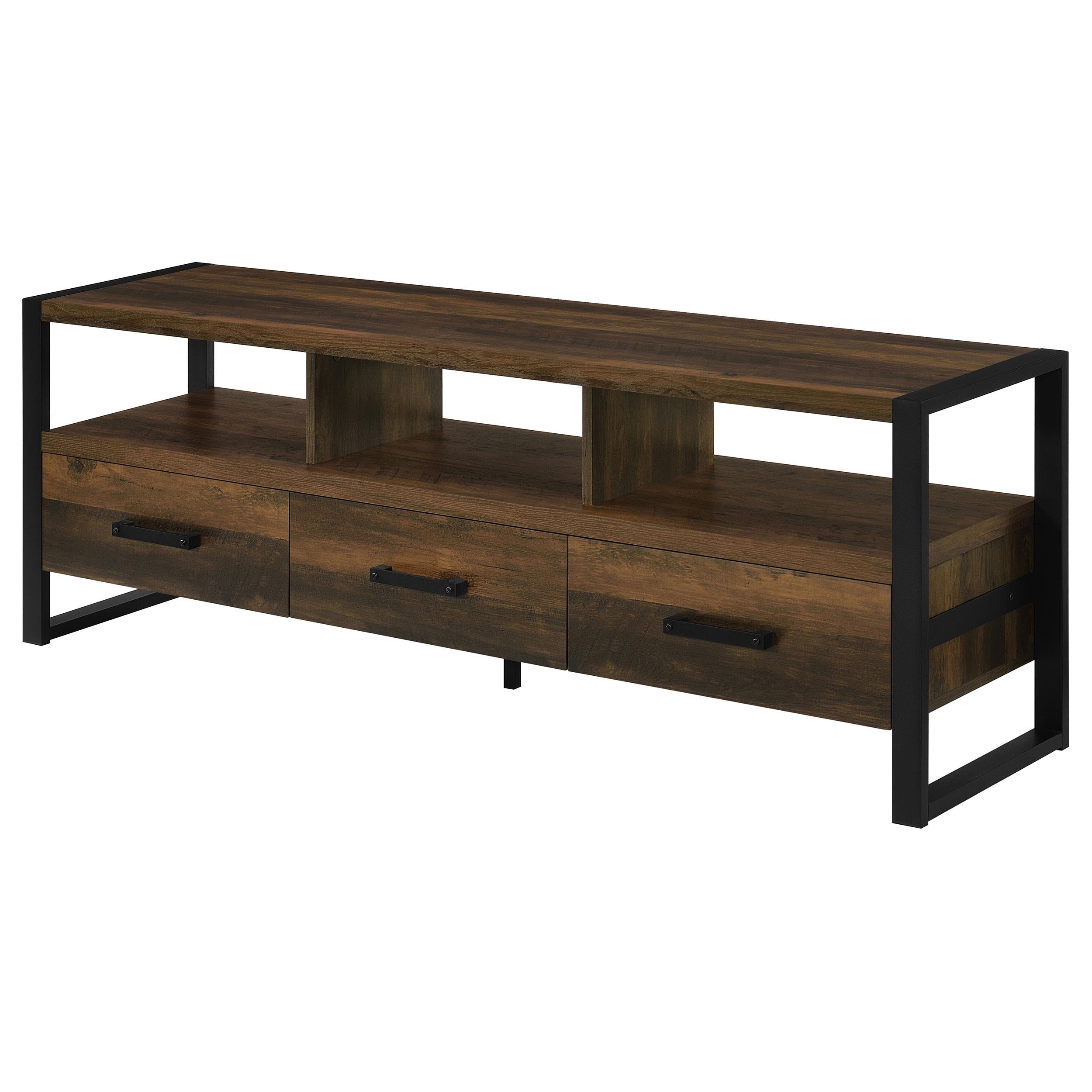James 3-drawer Engineered Wood 60-inch TV Stand Dark Pine