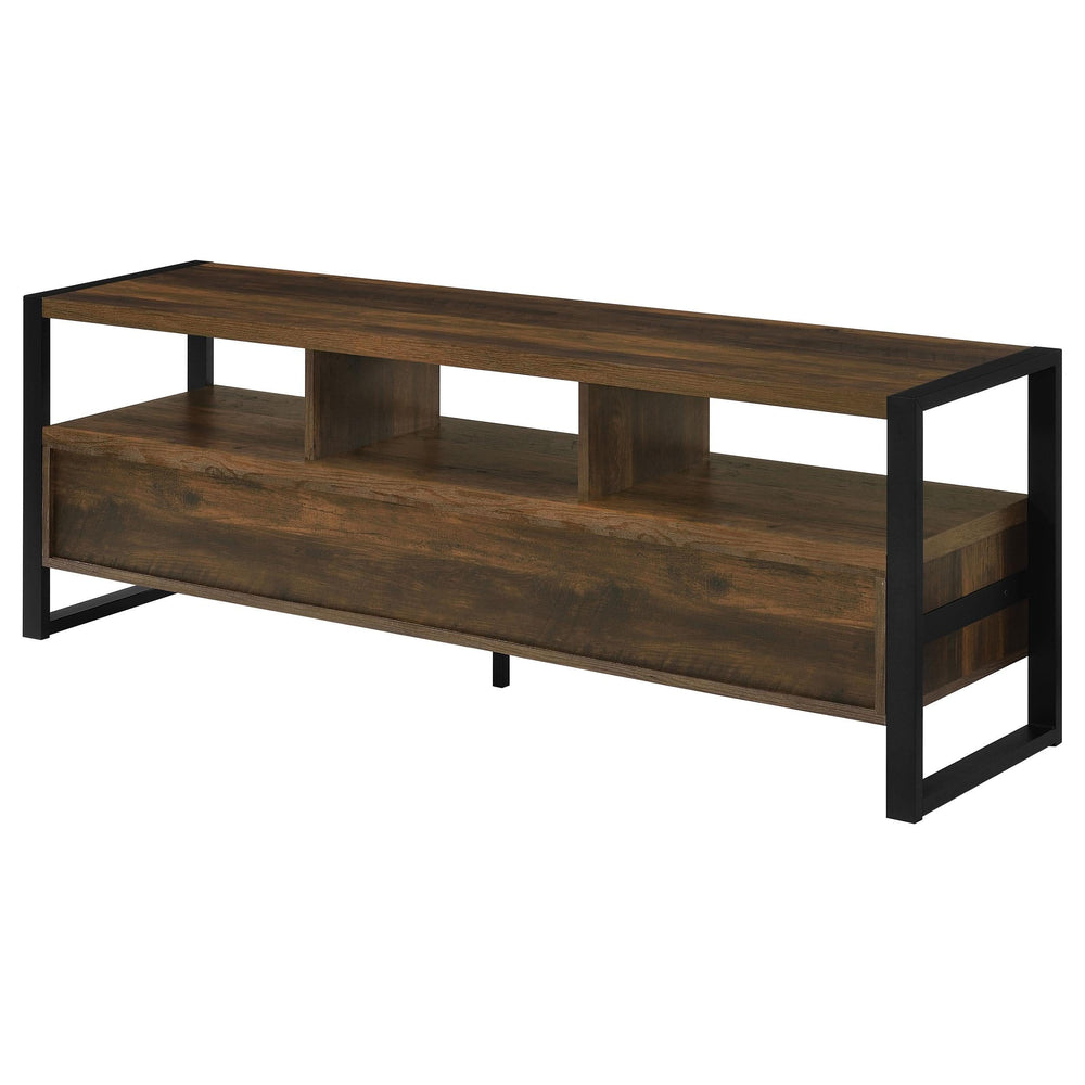 Mueble para TV James de 60 pulgadas, de madera de ingeniería con 3 cajones, color pino oscuro