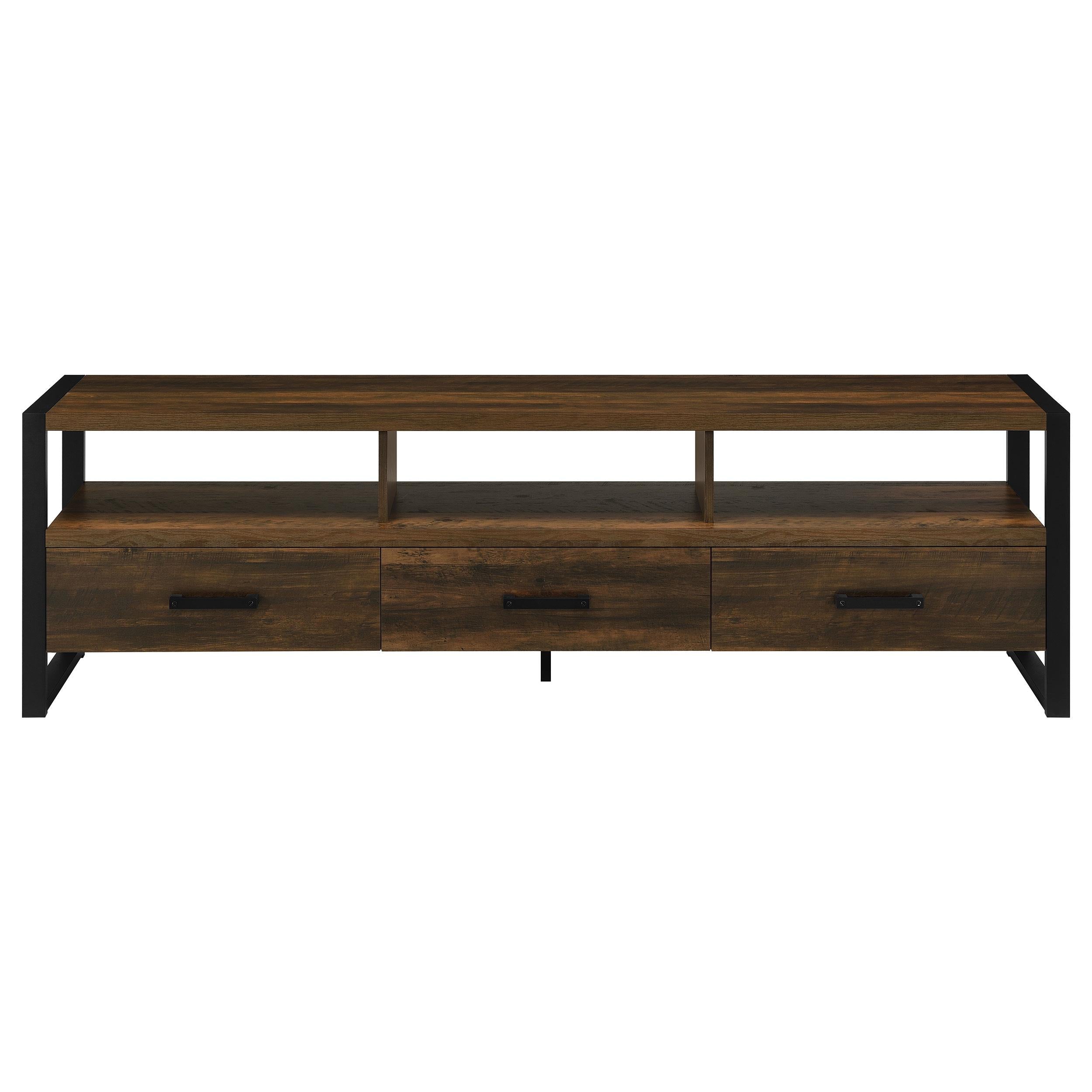 James 3-drawer Engineered Wood 71-inch TV Stand Dark Pine