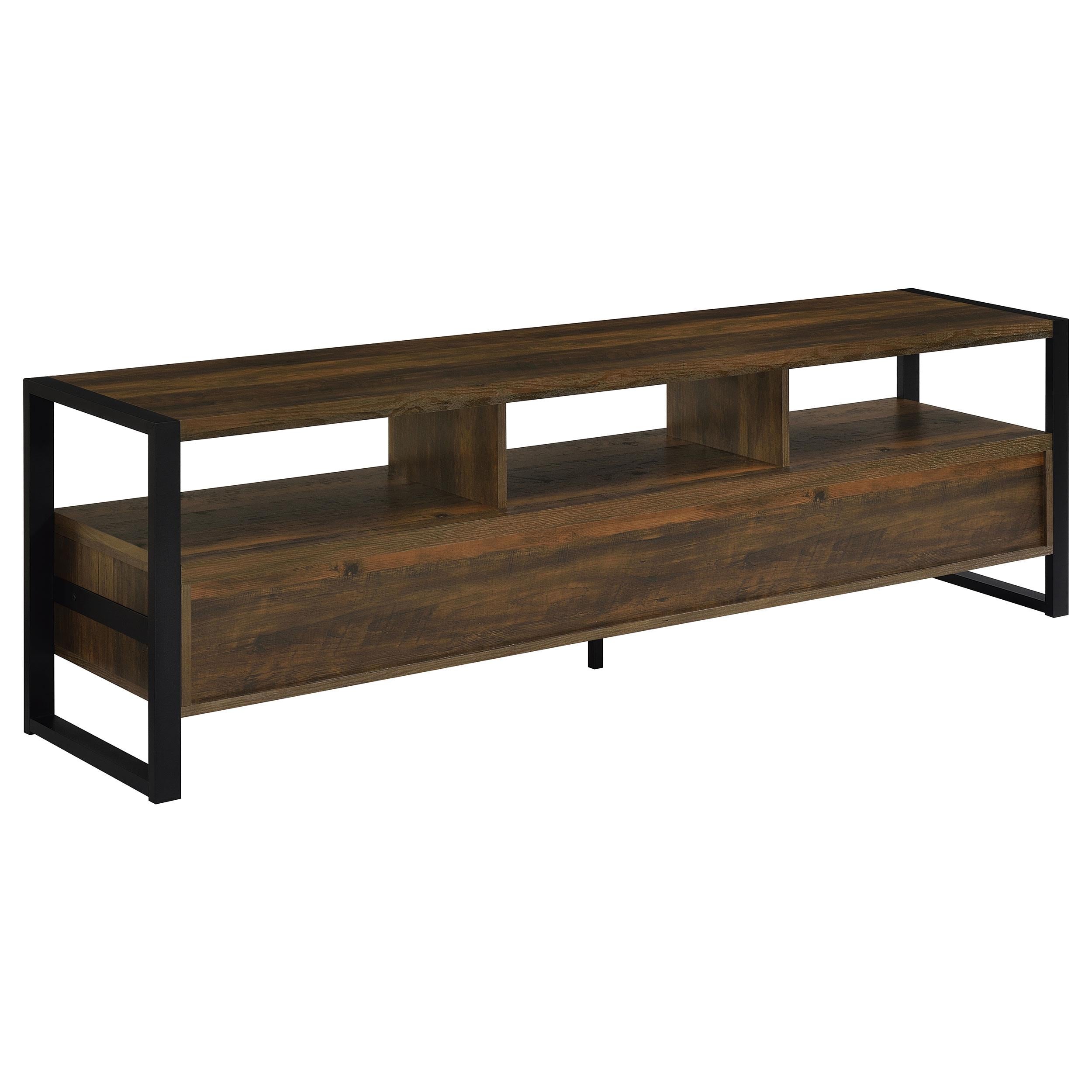 James 3-drawer Engineered Wood 71-inch TV Stand Dark Pine