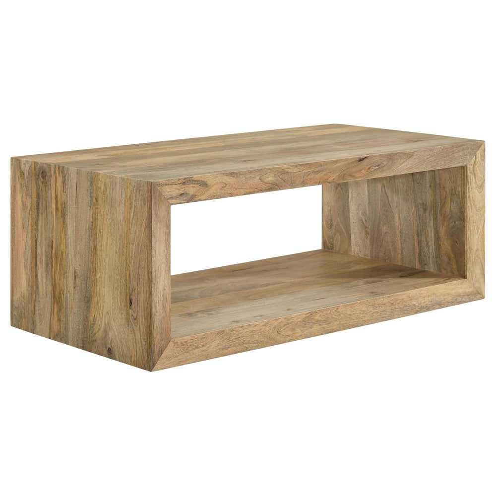 Juego de mesa auxiliar y de centro Benton de 2 piezas de mango macizo, color natural