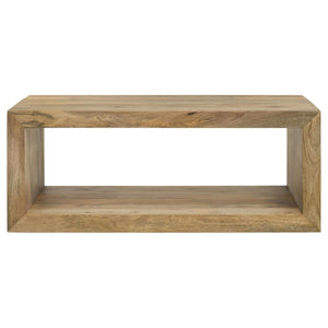 Juego de mesa auxiliar y de centro Benton de 3 piezas de mango macizo, color natural