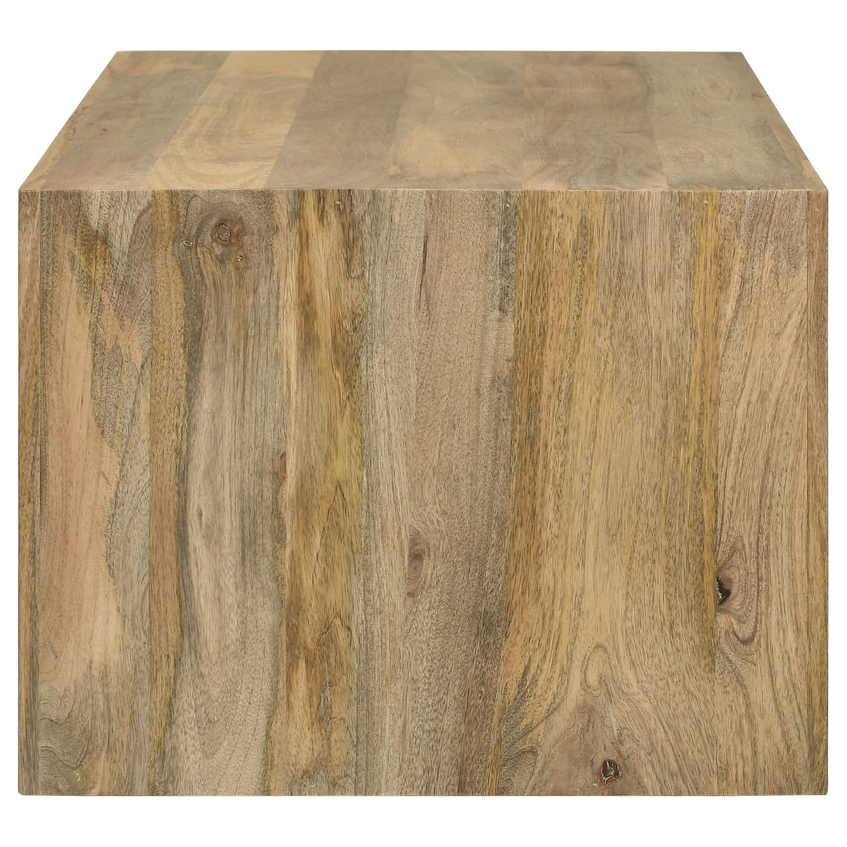 Juego de mesa auxiliar y de centro Benton de 3 piezas de mango macizo, color natural