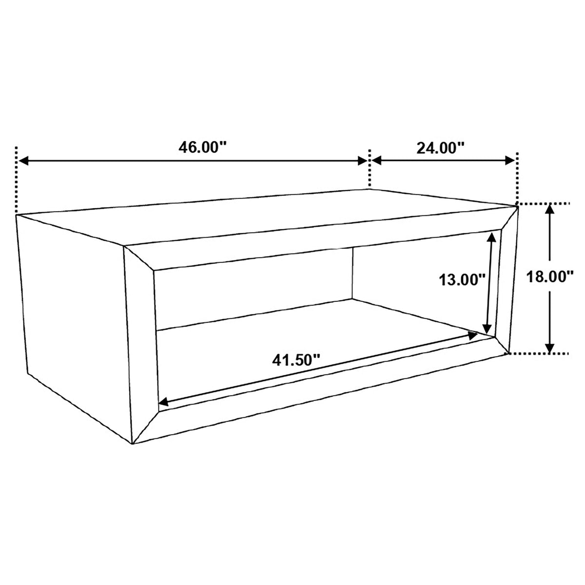 Mesa de centro rectangular Benton de madera maciza natural