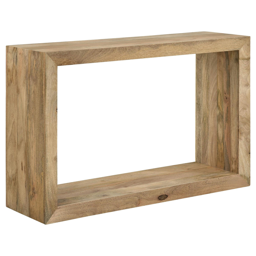 Consola de sofá rectangular Benton de madera maciza natural